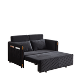 Conway Convertible Velvet Loveseat Sleeper with Arm Storage and Adjustable Back