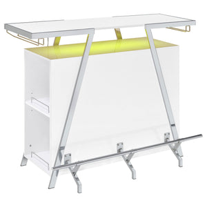 Katia - Wine Cabinet With LED Home Bar, 12 Bottle Storage - Gloss White
