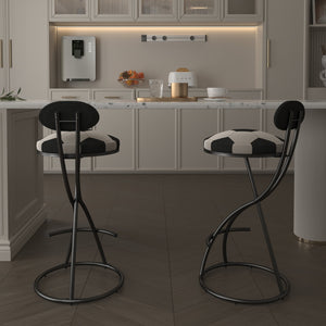 Upholstered S-shaped Barstools Set of 2