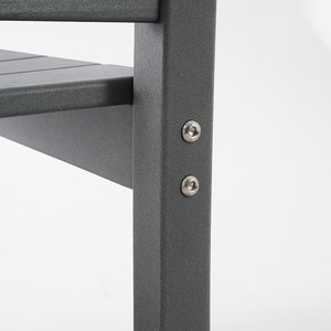 7-Piece HDPE Outdoor Dining Set for 6 – Weather-Resistant Patio Table with Umbrella Hole (Grey)