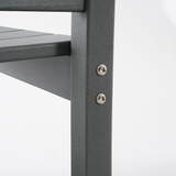 7-Piece HDPE Outdoor Dining Set for 6 – Weather-Resistant Patio Table with Umbrella Hole (Grey)