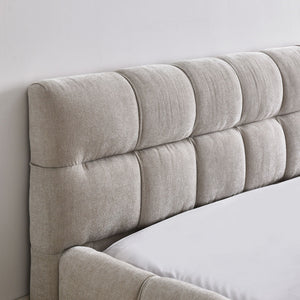 Modern Platform Bed Frame With Thick Fabric