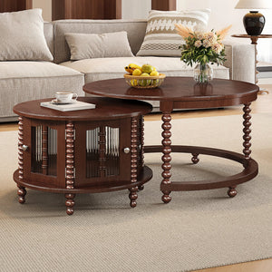 Vintage Round Nesting Coffee Table