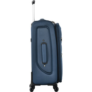 Softside Luggage Expandable 3 Piece Set Suitcase Upright Spinner Softshell Lightweight Luggage Travel Set - Dark Blue