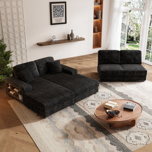 Convertible Sectional Sofa, Sleeper Oversized Living Room Lounge