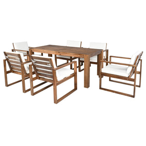 TREXM Patio Table and Chairs Set, 7-Piece Outdoor Dining Set for 6