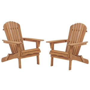 Outdoor Wooden Folding Adirondack Chair Set of 2