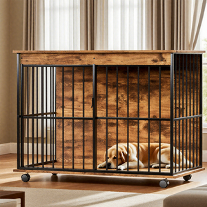 Large Wooden Dog Crate Furniture