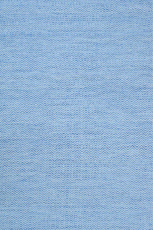 Blue Chevron Pattern Dhurrie Wool Area Rug