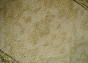 2x3 Hand Knotted Beige and Olive Traditional  Oushak Wool Rug