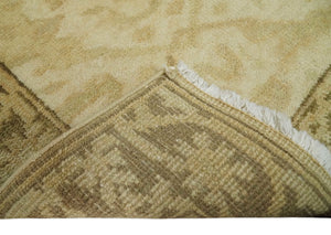 2x3 Hand Knotted Beige and Olive Traditional  Oushak Wool Rug