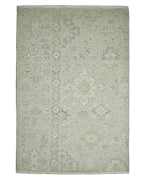 2x3 Hand Knotted Beige and Gray Traditional Persian Wool Rug