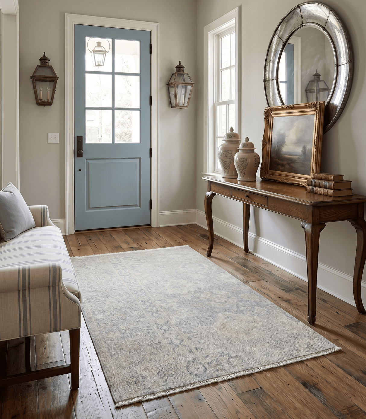 2x3 Hand Knotted Gray And Beige Traditional Oushak Wool Rug