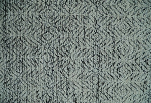 2x3 Hand Knotted Ivory and Charcoal Stripes Tribal Pattern Wool Rug