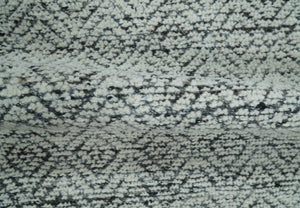 2x3 Hand Knotted Ivory and Charcoal Stripes Tribal Pattern Wool Rug