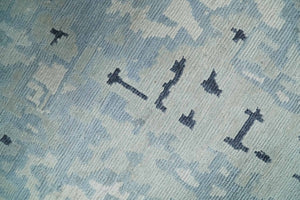 2x3 Modern Abstract Blue, Ivory and Charcoal Bamboo silk Rug