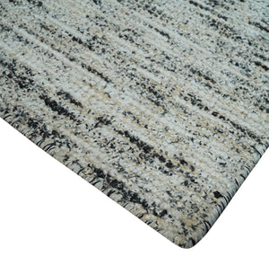 2x3 Modern Abstract Charcoal and Silver Hand Loom Art Silk Rug