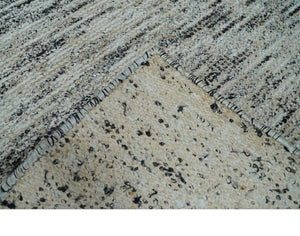 2x3 Modern Abstract Charcoal and Silver Hand Loom Art Silk Rug