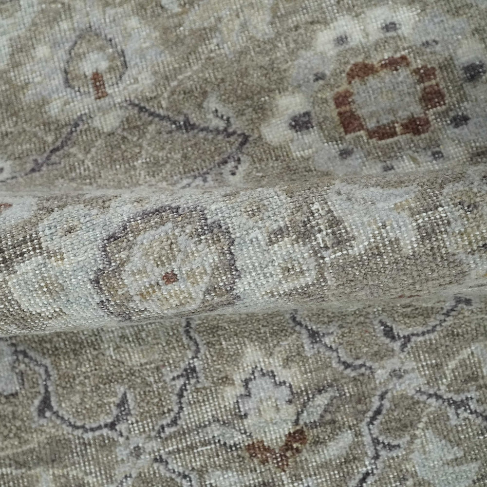 2x4 Gray and Brown Wool Hand Knotted traditional Vintage Antique Rug