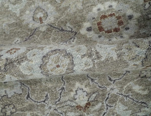 2x4 Gray and Brown Wool Hand Knotted traditional Vintage Antique Rug