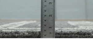 2x4 Gray and White Tribal Hand Tufted Textured Loop Area Rug