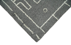 2x4 Gray and White Tribal Hand Tufted Textured Loop Area Rug