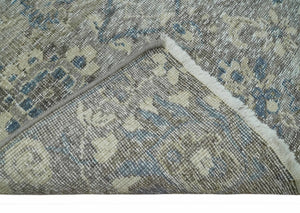 2x4 Gray, Beige and Blue Wool Hand Knotted traditional Vintage Antique Rug