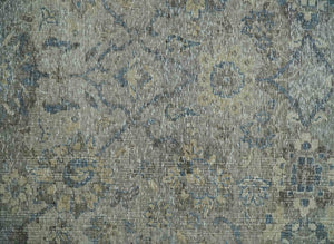 2x4 Gray, Beige and Blue Wool Hand Knotted traditional Vintage Antique Rug