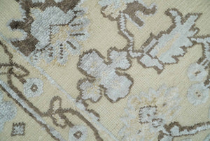 2x4 Hand Knotted Beige And silver Traditional Persian Oushak Wool Rug