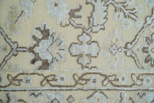 2x4 Hand Knotted Beige And silver Traditional Persian Oushak Wool Rug