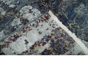2x4 Modern Abstract Gray and Silver Hand Knotted Wool Rug