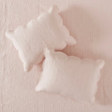 3 piece antimicrobial reversible scalloped edge quilt set queen blush - Tuesday Morning - Quilts & Comforters