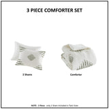 3 piece cotton blend chenille comforter set king/cal king green/white - Tuesday Morning - Quilts & Comforters