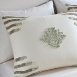 3 piece cotton blend chenille comforter set king/cal king green/white - Tuesday Morning - Quilts & Comforters
