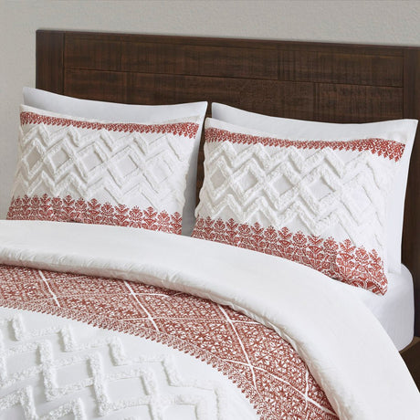 3 Piece Cotton Duvet Cover Set with Chenille Tufting - King/Cal King : 106W x 94L - Tuesday Morning - Comforters & Duvets
