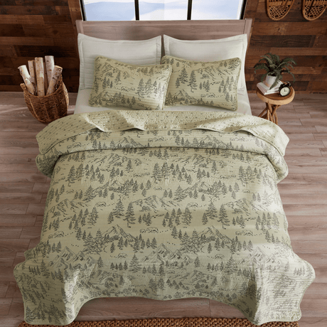 3 piece lodge printed quilt - moonlight ridge - Tuesday Morning - Quilts & Comforters