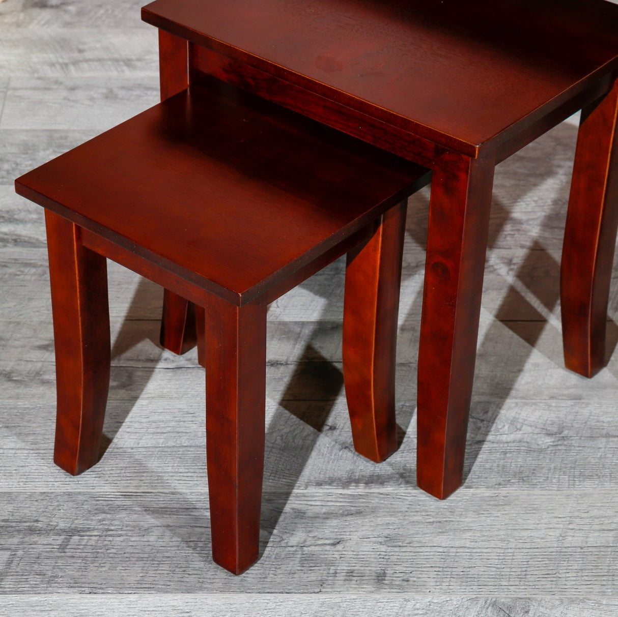 3 - Piece Nesting Table Set, Cherry - Tuesday Morning - Table & Bar Stools