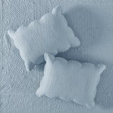 3 piece reversible scalloped edge quilt set queen - blue - Tuesday Morning - Quilts & Comforters