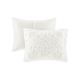 3 piece tufted cotton chenille damask duvet cover set king - off white - Tuesday Morning - Duvet Covers