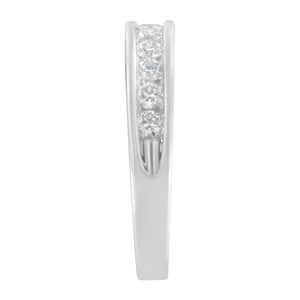 18K White Gold Round Diamond 1/2 Cttw Channel Band Ring
