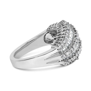 14K White Gold Diamond Cocktail Ring Band (1 3/4 Cttw, H-I Color, SI2-I1 Clarity) - Size 6-1/2