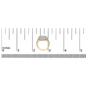 14K Yellow Gold 1 1/2 Cttw Diamond Heart Shaped Composite Ring (H-I Color, SI2-I1 Clarity) - Ring Size 7