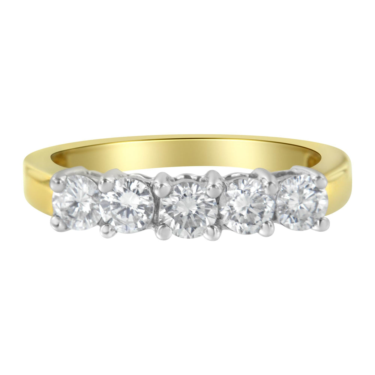 14KT Two Toned Gold 5 Stone Diamond Ring (1 cttw, H-I Color, SI1-SI2 Clarity)