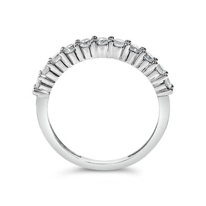 .925 Sterling Silver 1/2 cttw Shared Prong-Set Brilliant Round-Cut Diamond 11 Stone Band Ring (I-J Color, SI2-I1 Clarity) - Size 7
