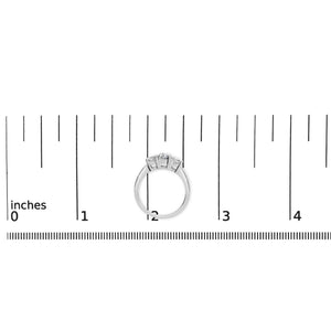 14K White Gold 1.0 Cttw Round Lab Grown Diamond 3 Stone Ring (F-G Color, VS1-VS2 Clarity)
