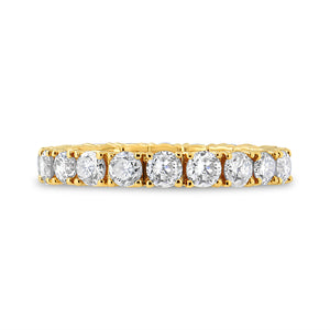 14K Yellow Gold 2.00 Cttw Shared Prong Set Round Cut Diamond Eternity Band (J-K Color, VS1-VS2 Clarity) - Ring Size 6.75