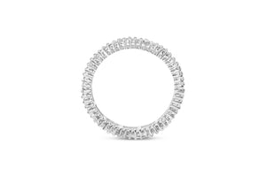 10K White Gold 1.0 Cttw Princess Cut Diamond Double Row Eternity Band Ring (I-J Color, I1-I2 Clarity)- Size 7