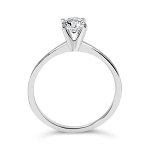 14K White Gold 1/2 Cttw Round Lab Grown Diamond 4 Prong Solitaire Engagement Ring (F-G Color, VS2-SI1 Clarity)