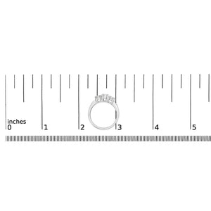 14K White Gold  3/4 Cttw Lab Grown Diamond 3 Stone Ring Band (F-G Color, VS2-SI1 Clarity)