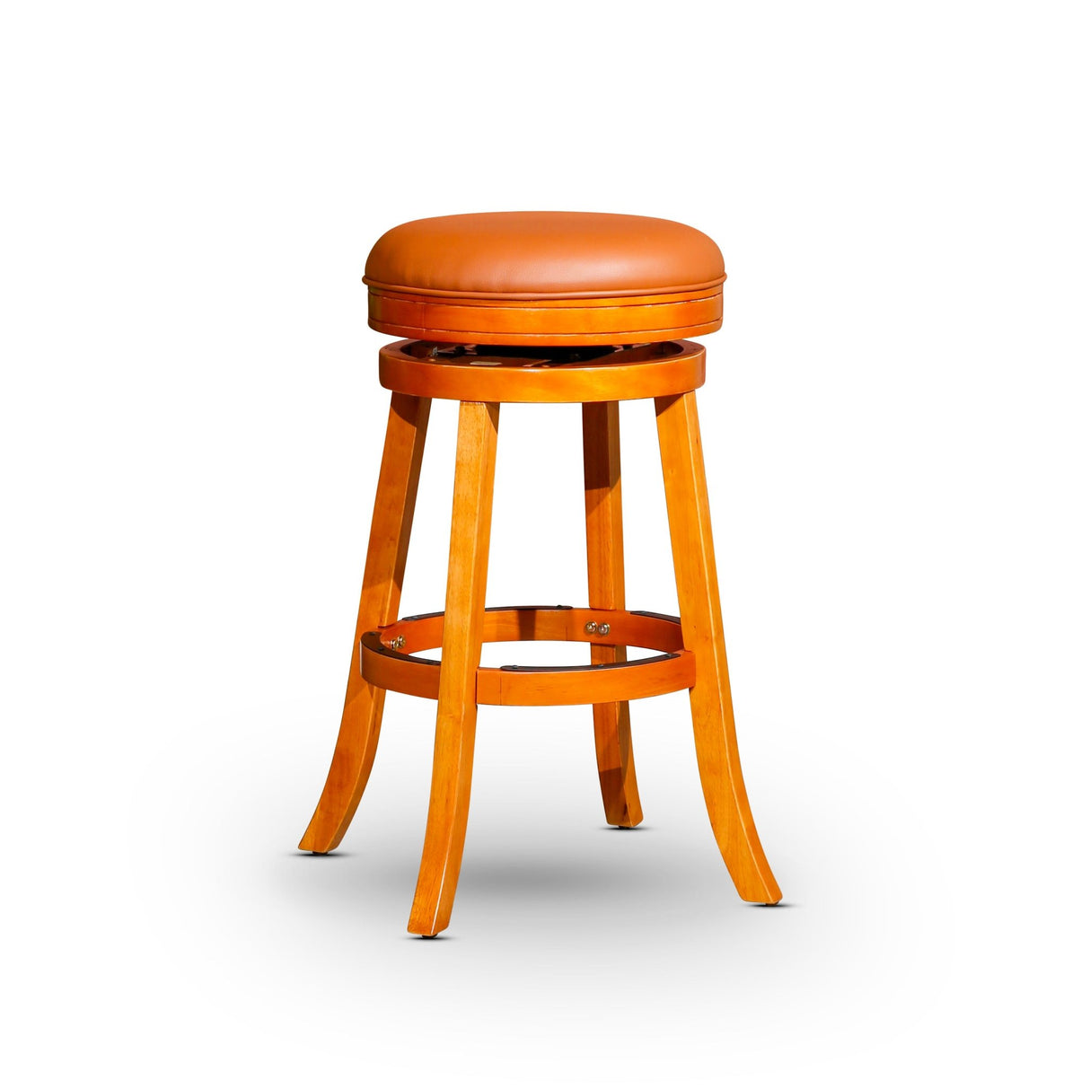 30 Bar Stool, Natural Finish, Saddle Leather Seat - Tuesday Morning - Table & Bar Stools